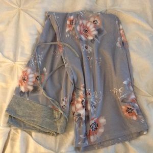 Floral Drawstring High Waist Wise Leg Lounge Pants